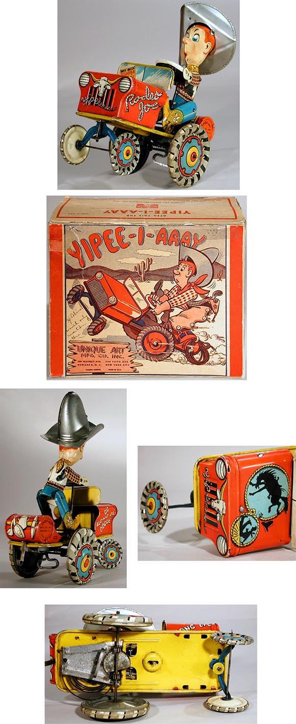 c.1947 Unique Art Mfg. Co., Yipee-I-Aaaay Rodeo Joe  in Original Box